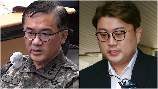 여인형 전 국군방첩사령관(왼), 음주 뺑소니 혐의로 복역 중인 가수 김호중(오). ⓒ뉴스1 