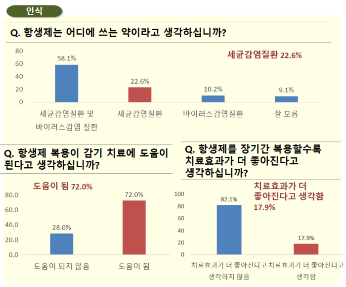 국민 1000명 대상 항생제 내성 인식도 조사 결과(자료=질병관리청)