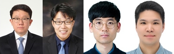 김용철 생명과학과 교수, 박한수 의생명공학과 교수, 박수빈 생명과학과 박사, 김현 의생명공학과 박사(왼쪽부터).