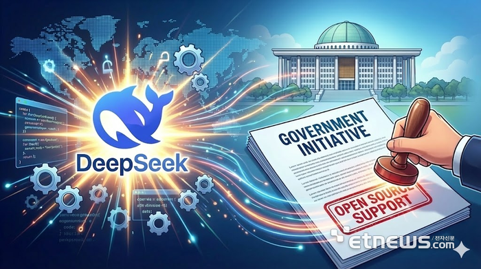 과학기술정보통신부가 2026년 예산안에 'AI 기반 분야 오픈소스 생태계 조성' 사업을 위한 예산안 110억원을 배정했다. 올해 초 세계를 놀라게 한 중국 AI 스타트업 딥시크의 혁신 비결인 '오픈소스'에 주목, 오픈소스 생태계를 키워 한국 AI 경쟁력을 높인다는 취지다. 다만, 예산은 국회 예산결산특별위원회 종합심사와 국회 본회의를 거쳐 조정될 수 있다. [사진=AI로 생성]