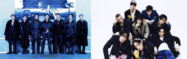 Credit: BTS and Stray Kids / Each agency\'s homepage