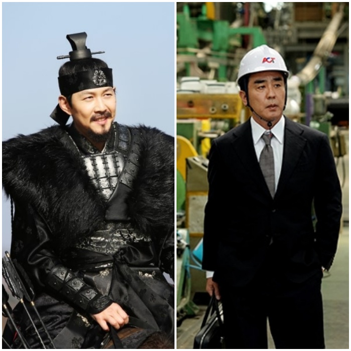 영화 '관상'의 이정재 모습과 JTBC 토일 드라마 '서울 자가에 대기업 다니는 김부장 이야기'의 류승룡. 사진제공=쇼박스 ·JTBC
