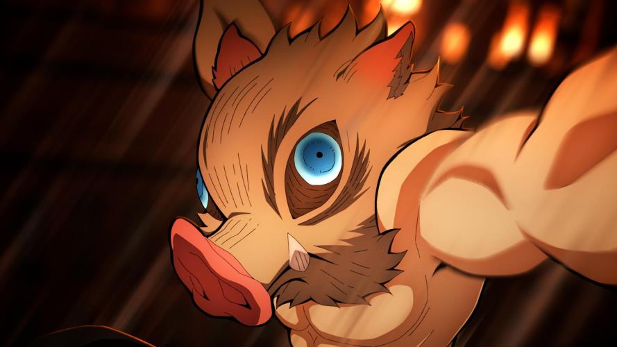 멧돼지의 머리가죽으로 만든 가면을 쓴 하시비라 이노스케의 모습. 사진제공=CJ ENM