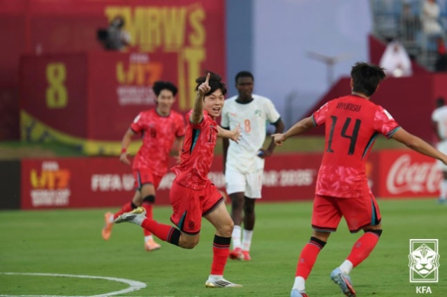 결승골을 터뜨린 정현웅. 사진 제공=대한축구협회