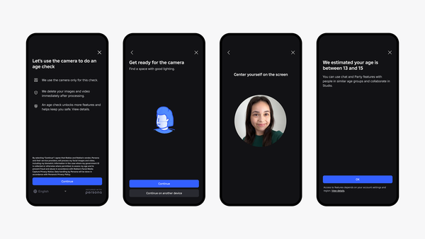 얼굴 기반 연령 추정 기능 이미지. / 로블록스