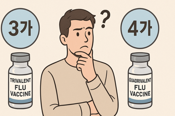 세계보건기구(WHO)가 올해 시즌 인플루엔자(독감) 백신 조성에서 3가(trivalent) 백신을 권고했음에도 불구하고 국내 접종 현장에서는 여전히 4가(quadrivalent) 백신을 찾는 이들이 적지 않다. / AI 생성 이미지