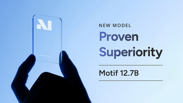 모티프테크놀로지스(Motif Technologies)가 자체 개발한 대규모 언어모델(LLM)인 ‘Motif 12.7B’를 허깅페이스에 오픈소스로 공개했다. / 모티프테크놀로지스