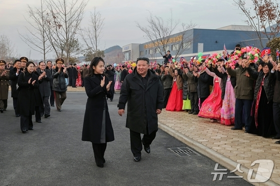 The Rodong Sinmun, the official newspaper of North Korea\'s Workers\' Party, reported on Tuesday that Kim Jong Un, the party\'s general secretary, attended the completion ceremony for a local industrial factory and a comprehensive service center in Kangdong County on the previous day / Rodong Sinmun