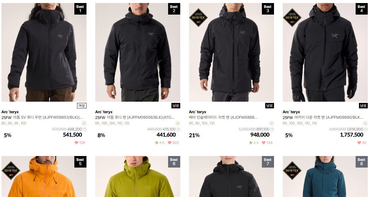 Arc\'teryx puffer / OK Mall