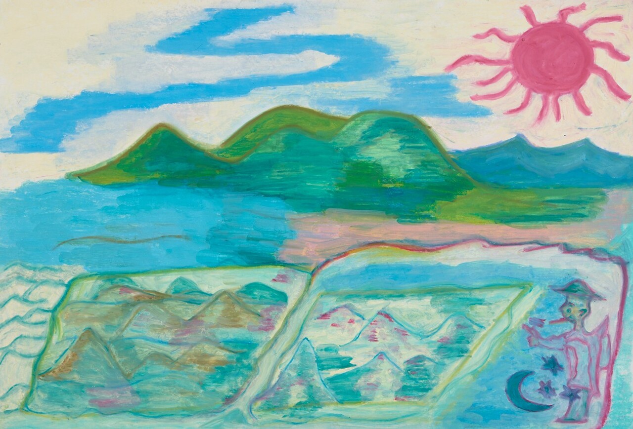 배경욱 작가, 나와 염전밭, 종이에 오일파스텔, 545x788mm, 2021년작 [사진제공=진주시립이성자미술관]
