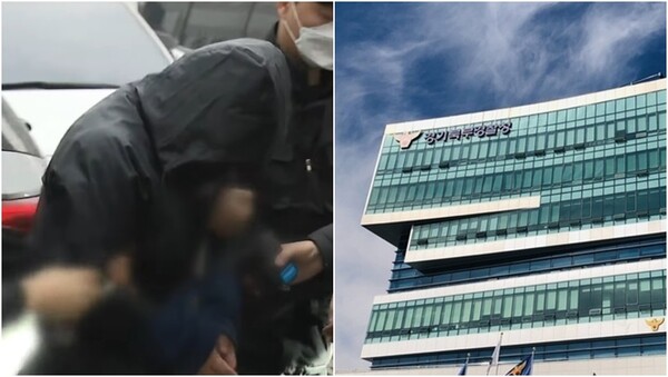 16개월 된 딸을 학대해 숨지게 한 30대 계부(왼), 경기북부경찰청 전경(오). ⓒKBS 뉴스 캡처, 뉴스1 