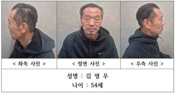  살인·사체유기 등의 혐의로 구속된 피의자 김영우(54). ⓒ충북경찰청 제공 