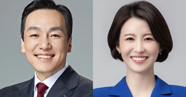 김민수 국민의힘 최고위원(왼쪽)과 안귀령 대통령실 부대변인(오른쪽).