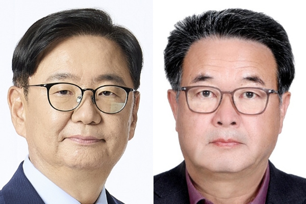 (왼쪽부터) 조성진 동원건설산업 대표이사 사장과 노경탁 동원팜스 대표이사 사장이 각각 재무 안정성과 주주가치 제고에 성과를 내며 사장으로 승진했다. ⓒ동원그룹