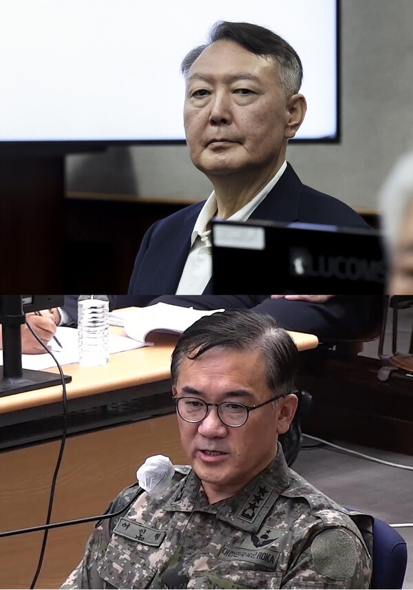 윤석열 전 대통령(위), 여인형 전 국군방첩사령관(아래). ⓒ뉴스1