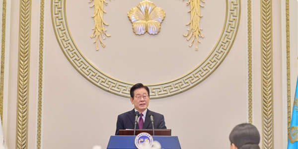 이재명 대통령이 22일 청와대 영빈관에서 열린 대한노인회 초청 오찬에서 발언하고 있다. ⓒ뉴스1