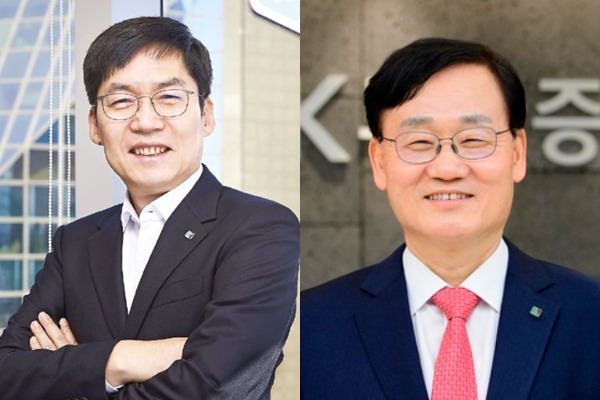 KDB산업은행과 한국수출입은행의 새 수장이 임명되면서 국책은행 인사의 마지막 퍼즐로 남아있는 기업은행장 인선에 관심이 쏠리고 있다. 사진은 김형일 기업은행 전무이사(왼쪽)와 서정학 KDB투자증권 대표이사. 