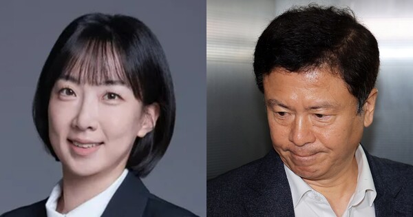 정빛나 신인 대변인(왼쪽), 전하규 전 대변인. ⓒ국방부, 뉴스1