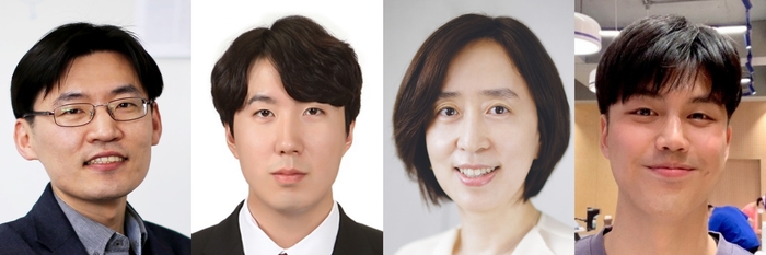 (왼쪽부터) DGIST 강준구 교수, 이벽송 석박사통합과정생, 성균관대학교 정소희 교수, 최만민 석박사통합과정생