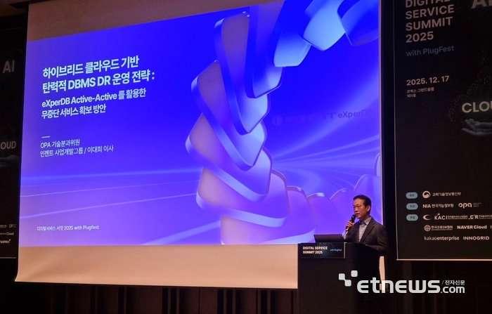 인젠트는 K-PaaS 플러그페스트에서 하이브리드 클라우드 기반 eXperDB Active-Active 이중화 기술을 발표했다.