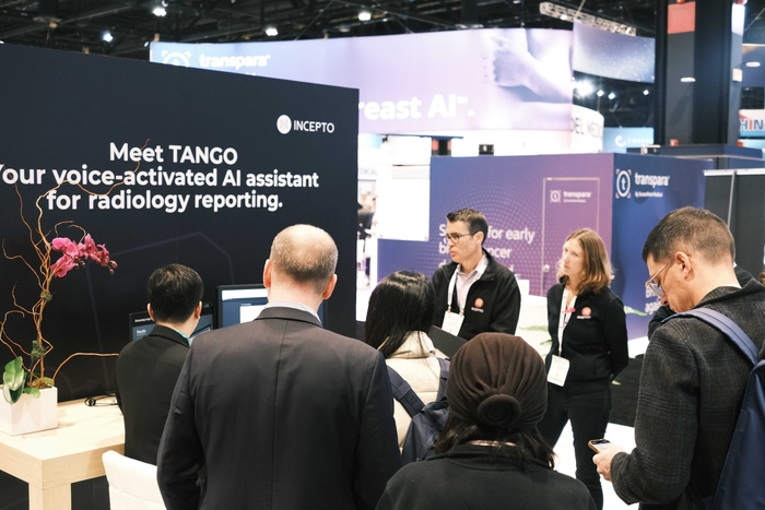 코어라인소프트는 1일(현지시간) 미국 일리노이주 시카고에서 열리는 북미영상의학회 정기학술대회 'RSNA 2025'에서 글로벌 의료 AI 플랫폼 기업 인셉토 메디컬과 현장 공동 세션을 진행했다.(사진=코어라인소프트)