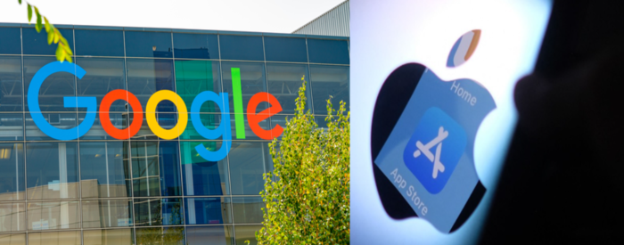 구글(왼쪽)과 애플 앱스토어.