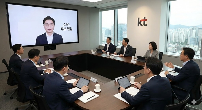 KT CEO 후보 면접을 형상화한 제미나이 프로 나노바나나 이미지.