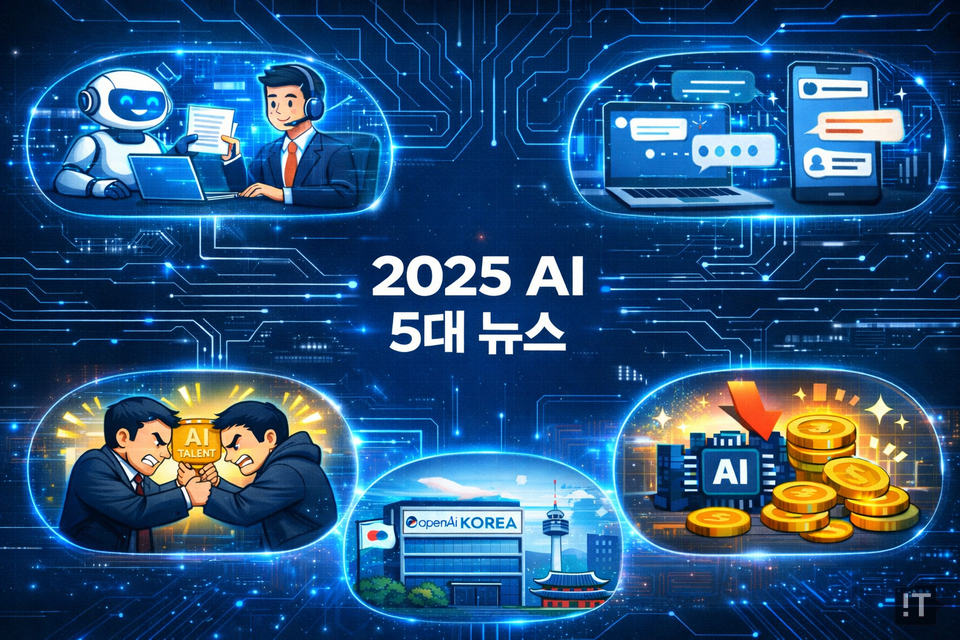AI 에이전트, 실시간 AI, 비용 구조 혁신, 인재 경쟁, 그리고 글로벌 AI 빅테크의 한국 공세는 2025년 AI 시장을 정의한 핵심 키워드로 기록될 전망이다. / AI로 생성한 이미지