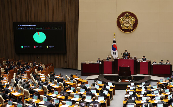 2일 서울 여의도 국회에서 열린 제429회국회(정기회) 제14차 본회의 모습. / 뉴스1