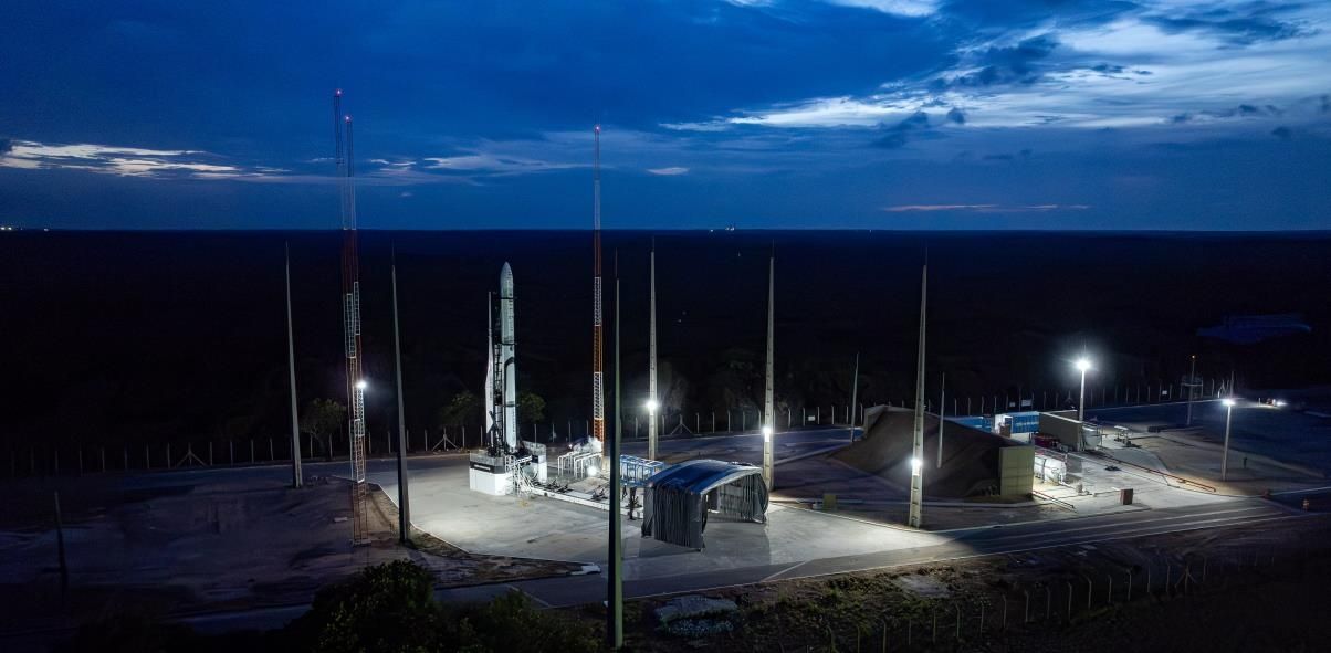This photo, provided by Innospace Co., shows its Hanbit-Nano rocket at the Alcantara Space Center in Brazil on Saturday. (Yonhap)