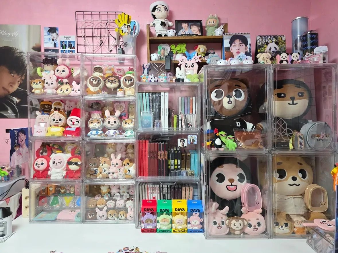 A fan's display of Day6 merchandise (Instagram Threads @pado_v.v)