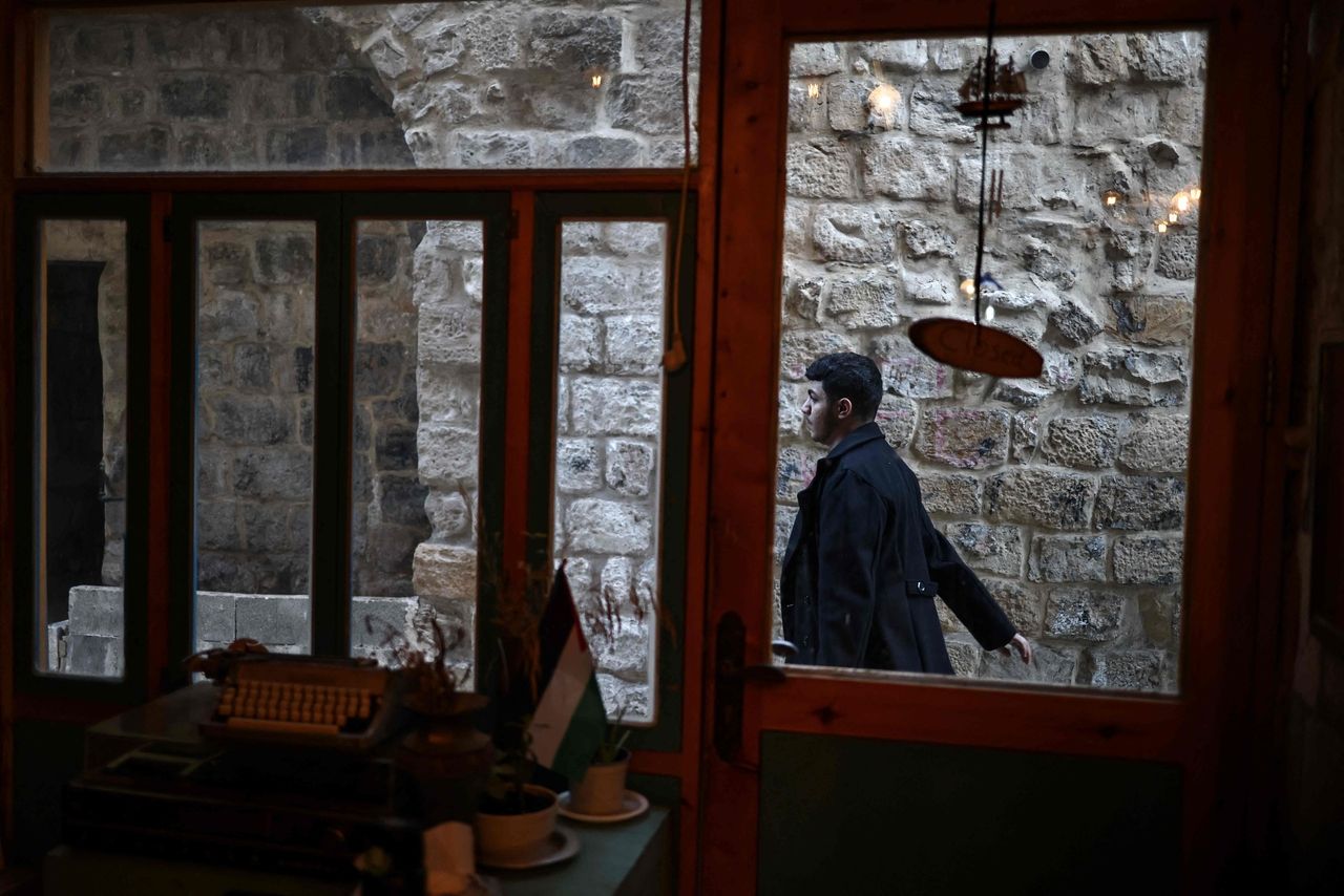 A man walks along a street in the old city of Nablus in the occupied West Bank on Saturday. (AFP-Yonhap)