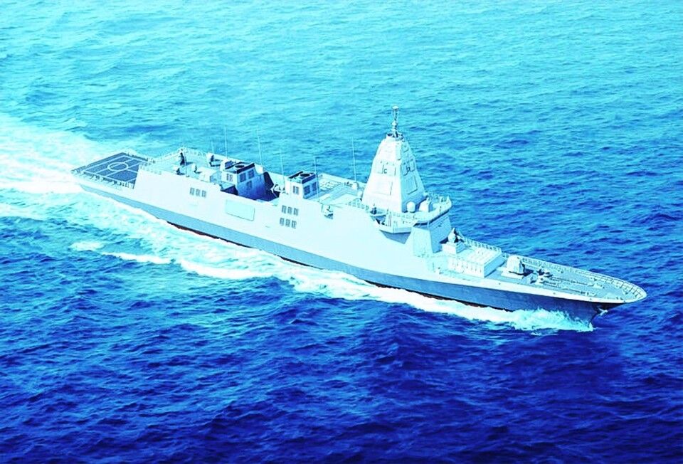 Rendering of the Korean Destroyer Next Generation (KDDX). (HD Hyundai Heavy Industries)