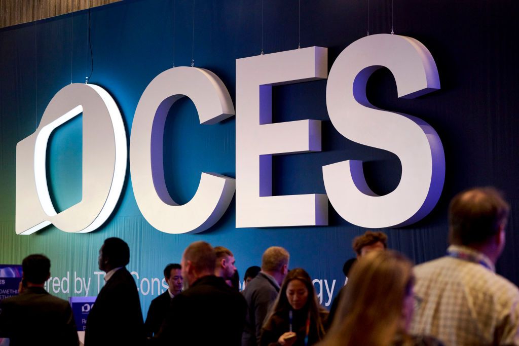 Signage at the 2025 CES event in Las Vegas on Jan. 7, 2025 (Getty Images)