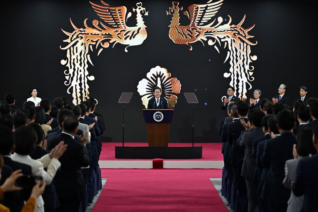 President Lee Jae Myung attends his inauguration oath ceremony at the National Assembly in Yeouido, Seoul, on June 4. (Herald DB)