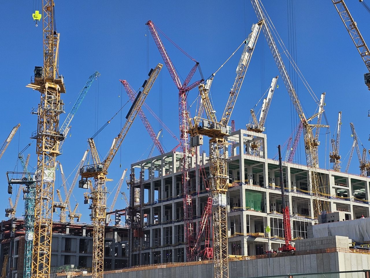 A construction site of SK hynix's first semiconductor fab inside Yongin chip cluster in Yongin, Gyeonggi Province, on Friday. (Yonhap)