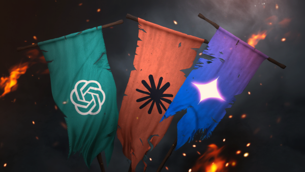 2025년 AI 시장은 오픈AI(챗GPT), 앤트로픽(클로드), 구글(제미나이)의 치열한 3파전 양상을 보였다. [사진: Reve AI]