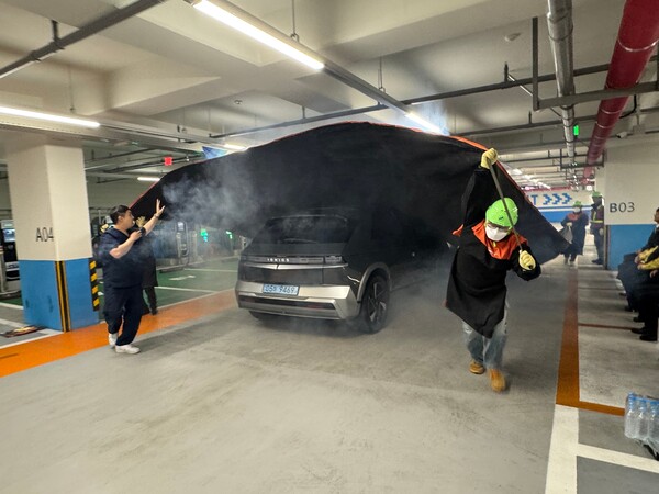 모의훈련 모습 [사진=강남구도시관리공단]