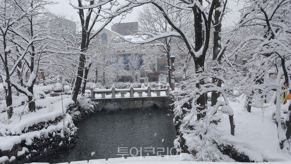 눈 덮인 황지 연못 ⓒ 투어코리아