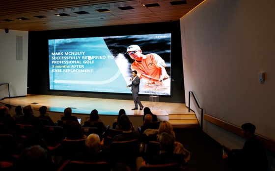 CEO Yoon Chan is presenting at a recent global investor relations event held in San Francisco, U.S. / Provided by Korea Biotechnology Industry Organization