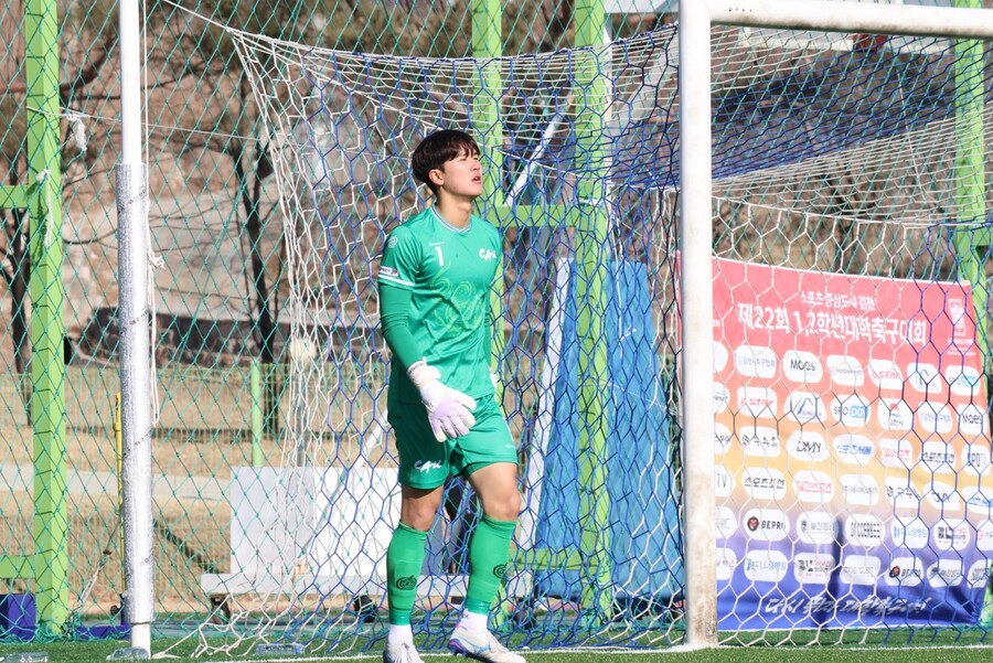 ▲ 중앙대 골키퍼 우규정. ⓒ한국대학축구연맹