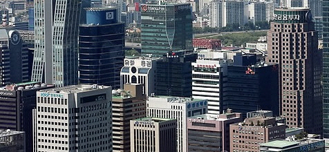 서울 여의도 일대 오피스빌딩 밀집지역 전경