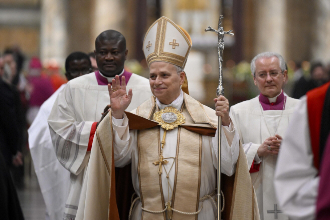 ITALY POPE LEO VESPERS <YONHAP NO-0918> (EPA)