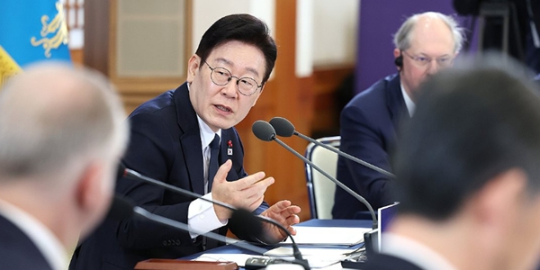  이재명 대통령이 28일 청와대에서 열린 외국인투자기업 간담회에서 발언하고 있다. ⓒ연합뉴스