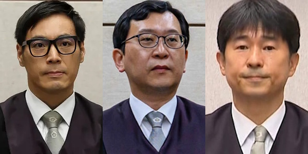 왼쪽부터 12·3 비상계엄 관련 재판을 맡은 백대현 이진관 지귀연 부장판사. ⓒ 허프포스트코리아