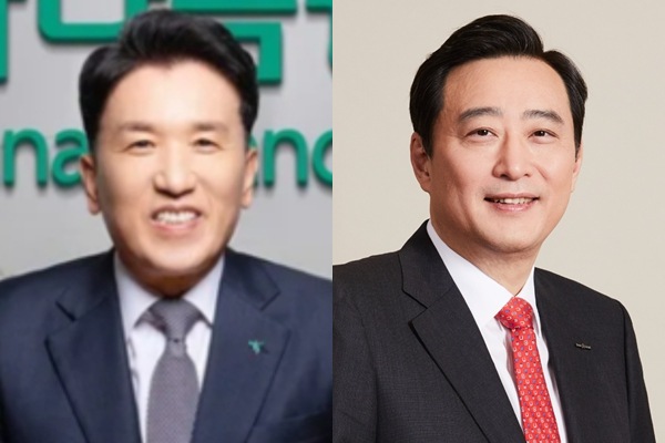 함영주 하나금융지주 회장(왼쪽)과 김남구 한국투자금융지주 회장이 ‘예별손해보험’ 인수전에서 맞붙었다. 