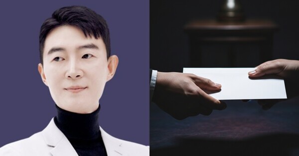 수학강사 현우진(왼쪽), 기사 이해를 돕기 위해 AI로 제작한 이미지. ⓒ메가스터디 홈페이지 캡쳐, 허프포스트코리아