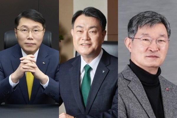 (왼쪽부터) 김재관 KB국민카드 대표이사, 성영수 하나카드 대표이사, 최원석 BC카드 대표이사