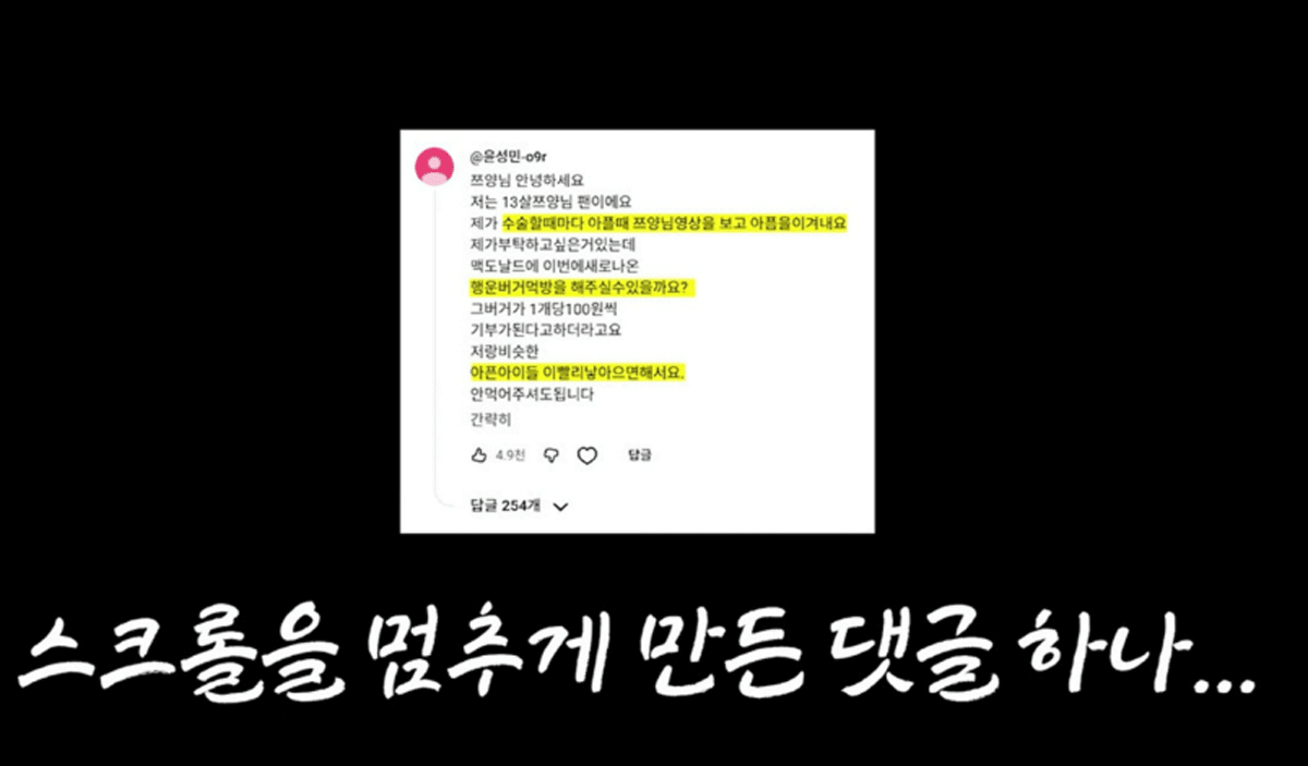 출처 : 유튜브 채널 '쯔양'