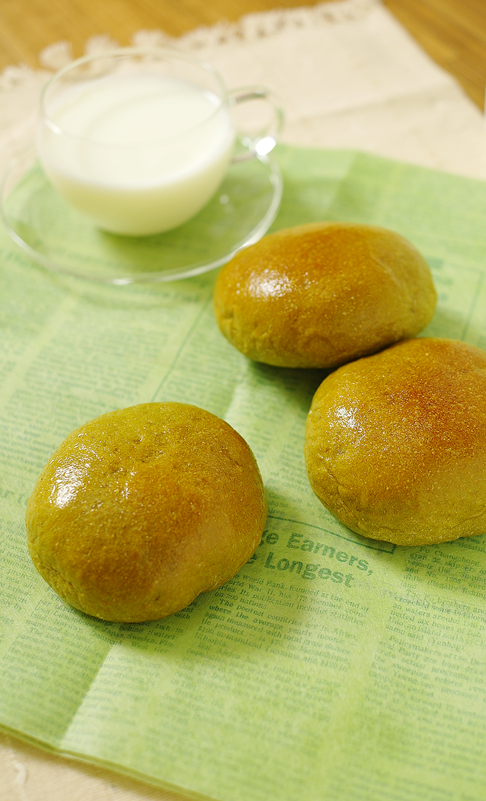 녹차 팥빵, 간단한 단팥빵 만들기 | 미코유